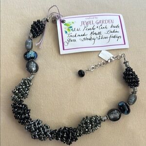 Black and Silver Beaded Necklace